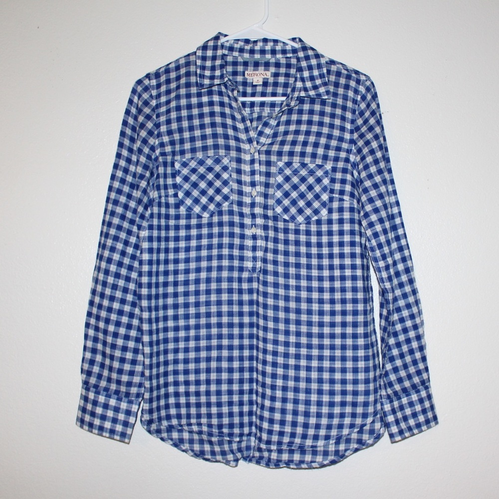 Checked button down shirt